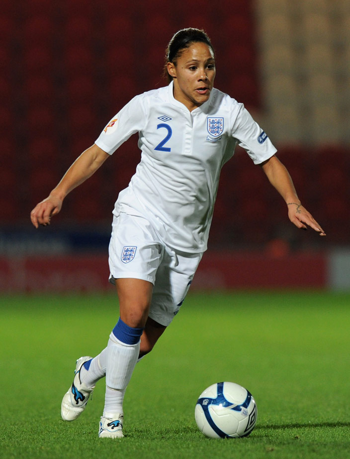 Alex Scott in action against Serbia.